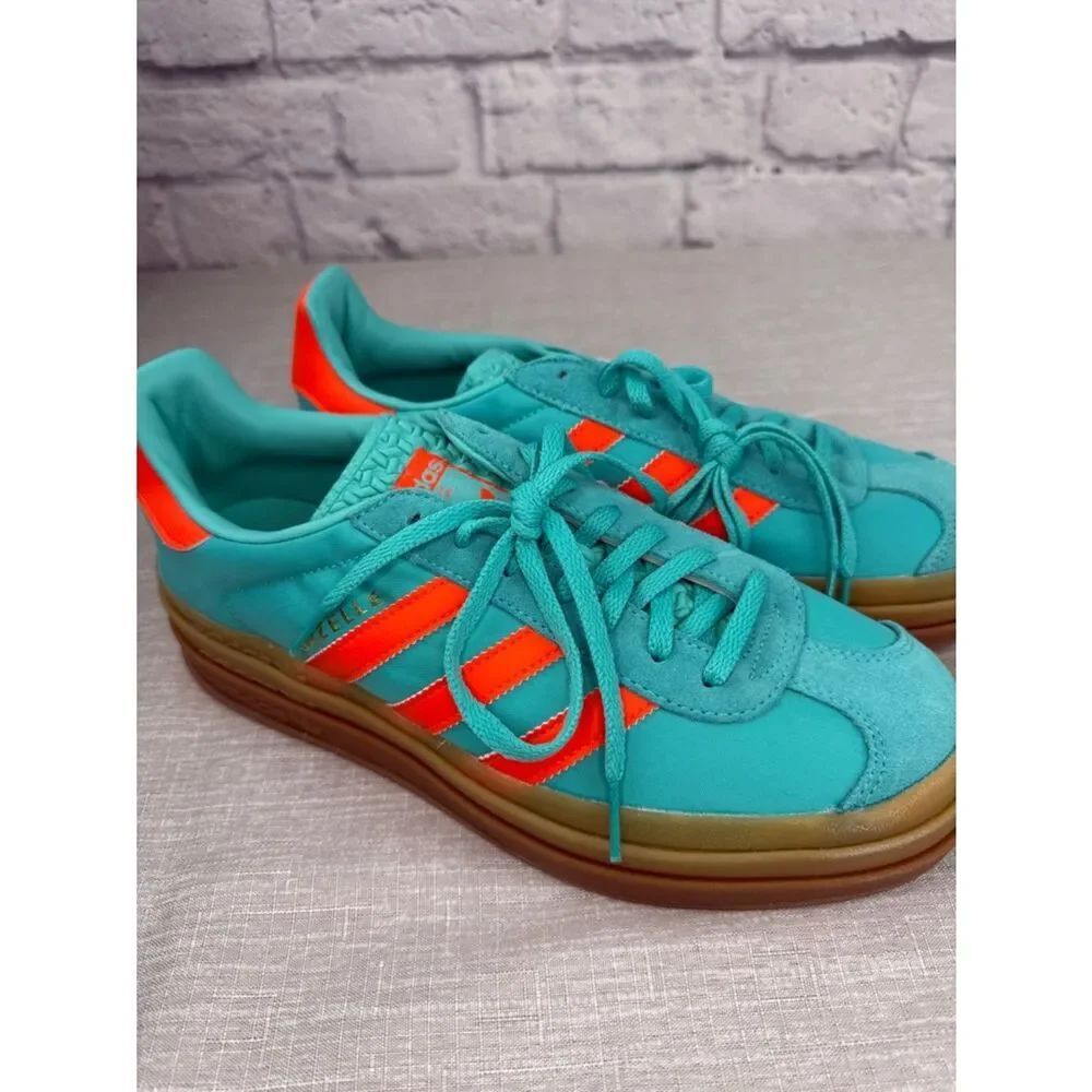 adidas women’s Gazelle Bold 'Mint Rush Impact Orange' Size 9.5